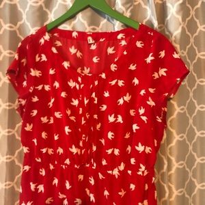 Cute and classic Old Navy bird dress red XL